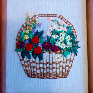 Szalaghímzésel készült falikép, Otthon & Életmód, Dekoráció, Kép & Falikép, Vászonkép, Hímzés, MESKA