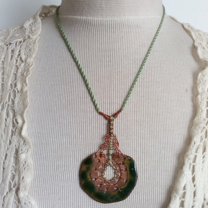 Egyedi kézműves tűzzománc nyaklánc - művészet - festmény - tűzzománc - Meska.hu