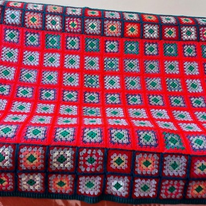 Horgolt ágytakaró, granny mintás, Otthon & Életmód, Lakástextil, Ágytakaró, Horgolás, Varrás, MESKA