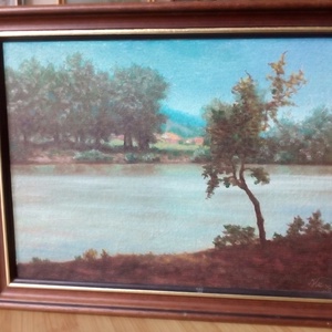 Tiszapart-Hüse János festménye - Meska.hu