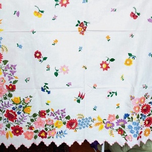 Antik hímzett terítő, Ünnepi díszek, dekorációk, Húsvéti díszek és dekorációk, Húsvéti abrosz, terítő, Hímzés, MESKA