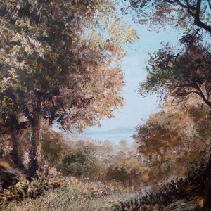 Erdei út festmény - művészet - festmény - olajfestmény - Meska.hu