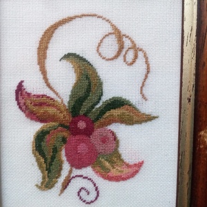 Keretezett falikép tűgobelin hímzéssel - művészet - textilkép - gobelin - Meska.hu