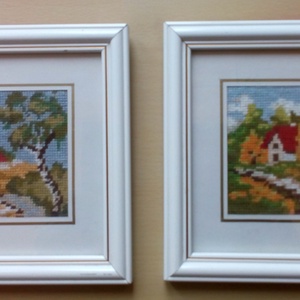 Őszi, tavaszi kép gobelin hímzéssel, Művészet, Textilkép, Gobelin, Hímzés, MESKA