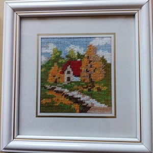 Őszi, tavaszi kép gobelin hímzéssel - művészet - textilkép - gobelin - Meska.hu