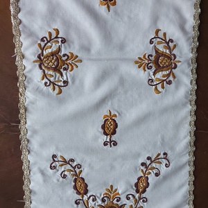   Hímzett asztali  szett , Otthon & Életmód, Lakástextil, Abrosz, terítő, Asztalfutó, Hímzés, Varrás, MESKA