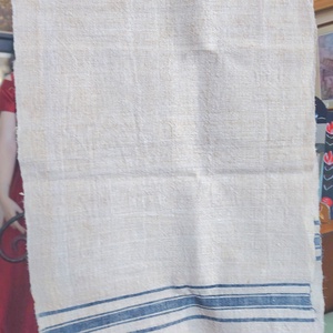 Szövött  nyersvászon dísztörölköző horgolt széllel - Meska.hu