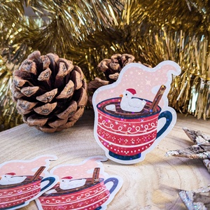 Karácsonyi kacsás matrica, Otthon & Életmód, Papír, írószer, Matrica, matrica csomag, Fotó, grafika, rajz, illusztráció, MESKA