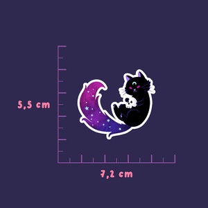 Fekete macska koponyával � vízálló matrica - otthon & életmód - papír, írószer - matrica, matrica csomag - Meska.hu