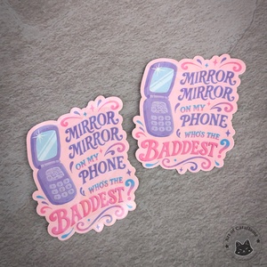 K-pop Démonvadászok matrica - Mirror, mirror on my phone, who's the baddest? dalszöveg - otthon & életmód - papír, írószer - matrica, matrica csomag - Meska.hu