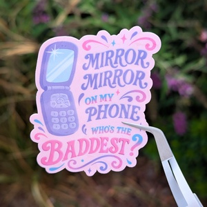 K-pop Démonvadászok matrica - Mirror, mirror on my phone, who's the baddest? dalszöveg - otthon & életmód - papír, írószer - matrica, matrica csomag - Meska.hu