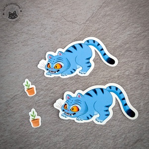 K-pop Démonvadászok matrica - Kék Derpy tigris - otthon & életmód - papír, írószer - matrica, matrica csomag - Meska.hu