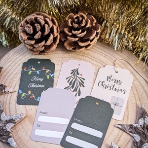 Karácsonyi ajándékkísérő - 5 darabos szett - otthon & életmód - papír, írószer - ajándékozás kellékei - ajándékkísérő - Meska.hu