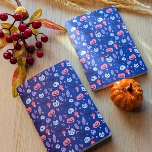 Halloween hangulatú jegyzetfüzet - Ijesztően cuki mintás A6-os méretű füzet - otthon & életmód - papír, írószer - jegyzetfüzet & napló - Meska.hu