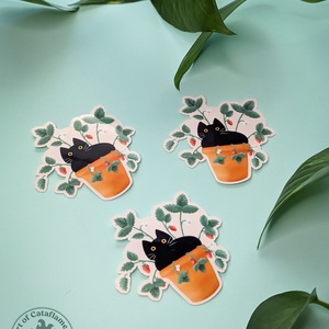 Fekete cicás vinil matrica - otthon & életmód - papír, írószer - matrica, matrica csomag - Meska.hu