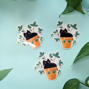 Fekete cicás vinil matrica - otthon & életmód - papír, írószer - matrica, matrica csomag - Meska.hu