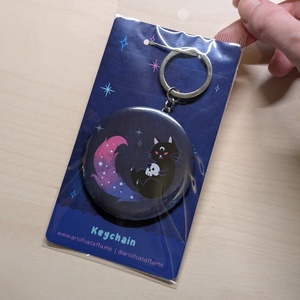 Fekete cicás koponyás kulcstartó - táska & tok - kulcstartó & táskadísz - kulcstartó - Meska.hu