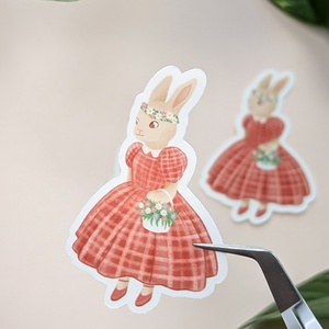 Nyuszis vízálló matrica - otthon & életmód - papír, írószer - matrica, matrica csomag - Meska.hu