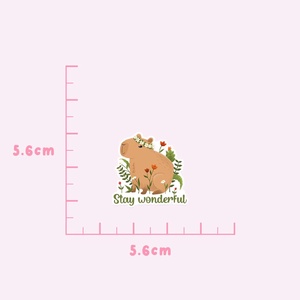 Kapibarás matrica - Cuki vízidisznó dekoráció - otthon & életmód - papír, írószer - matrica, matrica csomag - Meska.hu