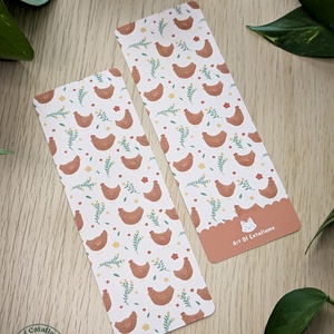 Tyúk mintás könyvjelző - Cottagecore ajándék könyvrajongóknak - könyv & zene - könyvjelző - Meska.hu