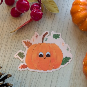 Cuki tökös matrica - Meghitt őszi dekoráció - otthon & életmód - papír, írószer - matrica, matrica csomag - Meska.hu