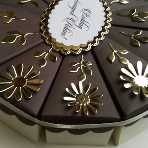 Gold Chocolate papírtorta díszdoboz 12 szeletes - otthon & életmód - papír, írószer - ajándékozás kellékei - papírtorta - Meska.hu