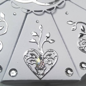 Silver love papírtorta díszdoboz 10 szeletes - otthon & életmód - papír, írószer - ajándékozás kellékei - papírtorta - Meska.hu
