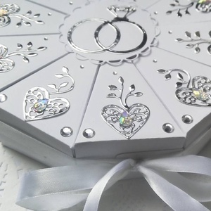 Silver love papírtorta díszdoboz 10 szeletes - otthon & életmód - papír, írószer - ajándékozás kellékei - papírtorta - Meska.hu