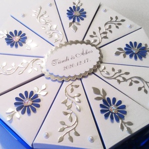 Blue dream papírtorta díszdoboz 10 szeletes, Esküvő, Emlék & Ajándék, Nászajándék, Mindenmás, Papírművészet, MESKA