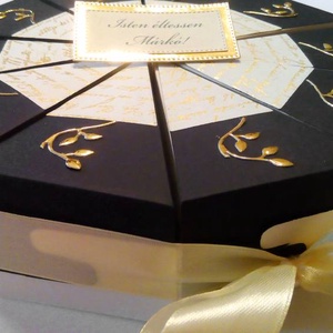 Black-golden dream papírtorta díszdoboz 10 szeletes - otthon & életmód - papír, írószer - ajándékozás kellékei - papírtorta - Meska.hu
