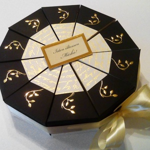 Black-golden dream papírtorta díszdoboz 10 szeletes, Otthon & Életmód, Papír, írószer, Ajándékozás kellékei, Papírtorta, Mindenmás, Papírművészet, MESKA