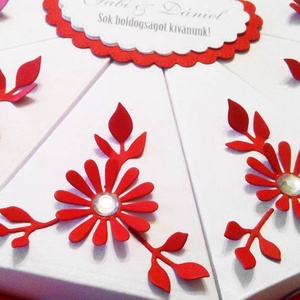 Red dream papírtorta díszdoboz 10 szeletes - otthon & életmód - papír, írószer - ajándékozás kellékei - papírtorta - Meska.hu