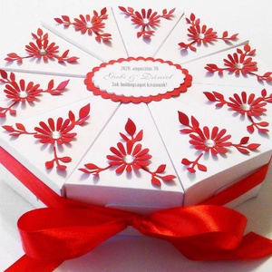Red dream papírtorta díszdoboz 10 szeletes - otthon & életmód - papír, írószer - ajándékozás kellékei - papírtorta - Meska.hu