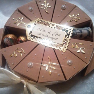 Goldcoffee papírtorta díszdoboz 12 szeletes, Otthon & Életmód, Papír, írószer, Ajándékozás kellékei, Papírtorta, Mindenmás, Papírművészet, MESKA