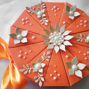 Orange papírtorta díszdoboz 12 szeletes - otthon & életmód - papír, írószer - ajándékozás kellékei - papírtorta - Meska.hu