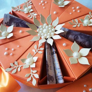 Orange papírtorta díszdoboz 12 szeletes - otthon & életmód - papír, írószer - ajándékozás kellékei - papírtorta - Meska.hu