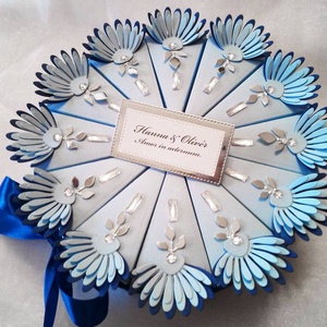 Blueflower papírtorta díszdoboz 12 szeletes - otthon & életmód - papír, írószer - ajándékozás kellékei - papírtorta - Meska.hu