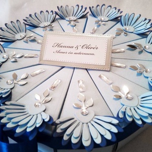 Blueflower papírtorta díszdoboz 12 szeletes - otthon & életmód - papír, írószer - ajándékozás kellékei - papírtorta - Meska.hu