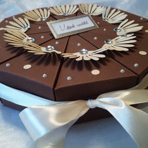 Brownflower papírtorta díszdoboz 10 szeletes - otthon & életmód - papír, írószer - ajándékozás kellékei - papírtorta - Meska.hu