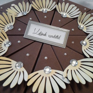 Brownflower papírtorta díszdoboz 10 szeletes - otthon & életmód - papír, írószer - ajándékozás kellékei - papírtorta - Meska.hu