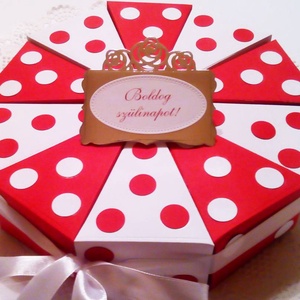 10 szeletes papírtorta - díszdoboz - művészet - más művészeti ág - Meska.hu