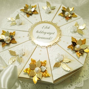 10 szeletes papírtorta - díszdoboz, Otthon & Életmód, Papír, írószer, Ajándékozás kellékei, Papírtorta, Papírművészet, MESKA