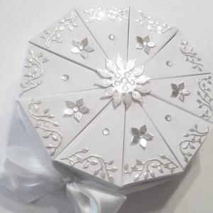 White flower papírtorta díszdoboz 10 szeletes, Esküvő, Emlék & Ajándék, Nászajándék, Mindenmás, Papírművészet, MESKA