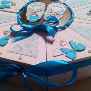 Blue baby papírtorta díszdoboz 10 szeletes - otthon & életmód - papír, írószer - ajándékozás kellékei - papírtorta - Meska.hu