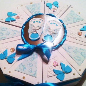 Blue baby papírtorta díszdoboz 10 szeletes - otthon & életmód - papír, írószer - ajándékozás kellékei - papírtorta - Meska.hu