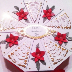 Papírtorta díszdoboz 10 szeletes - karácsony - karácsonyi ajándékozás - karácsonyi ajándékcsomagolás - Meska.hu