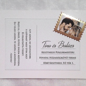 Esküvői meghívó képeslap formájú saját fotóval - esküvő - meghívó & kártya - meghívó - Meska.hu