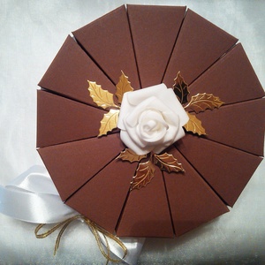 Papírtorta díszdoboz 10 szeletes - otthon & életmód - papír, írószer - ajándékozás kellékei - papírtorta - Meska.hu