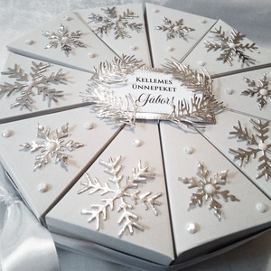 10 szeletes papírtorta - díszdoboz - karácsony - karácsonyi ajándékozás - karácsonyi ajándékcsomagolás - Meska.hu