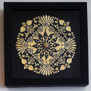 Fekete-arany mandala - otthon & életmód - dekoráció - spiritualitás - mandala - Meska.hu